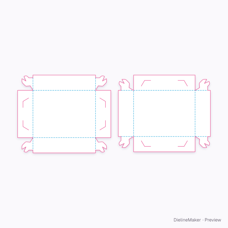 Hook-corner telescope flat dieline