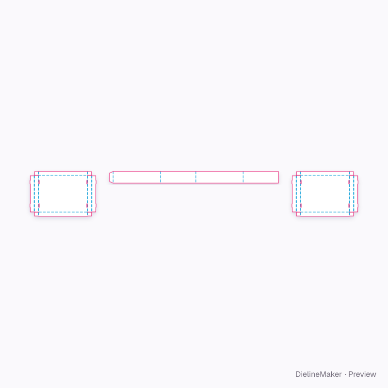 Sleeve with two locking caps flat dieline