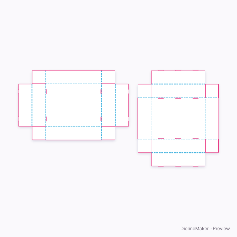 Locking rolled-wall telescope flat dieline