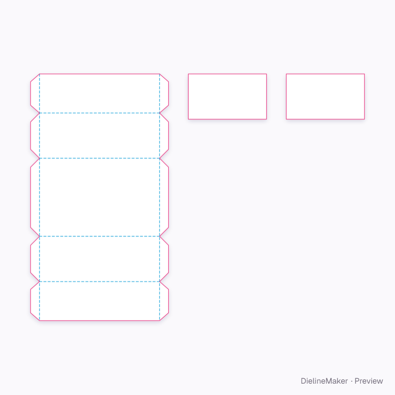Full body-flanged rigid box flat dieline