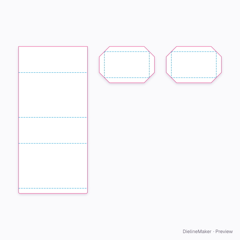 End-glued rigid box with tuck cover flat dieline