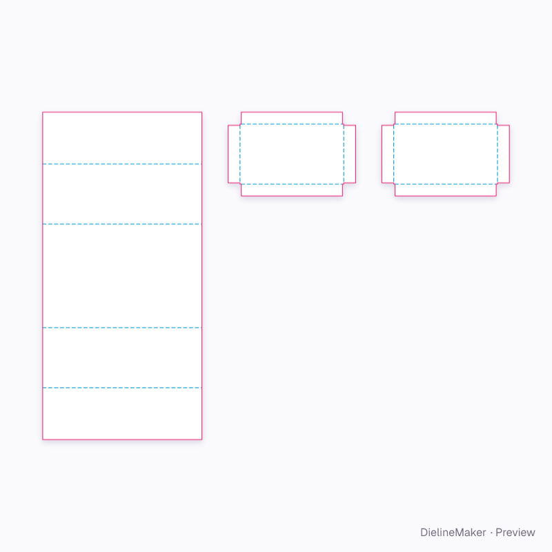Split-cover rigid box with four-flap ends flat dieline