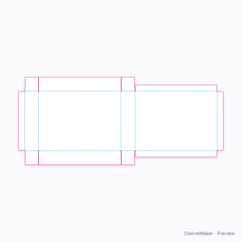 Wrap-style hinged lid box flat dieline