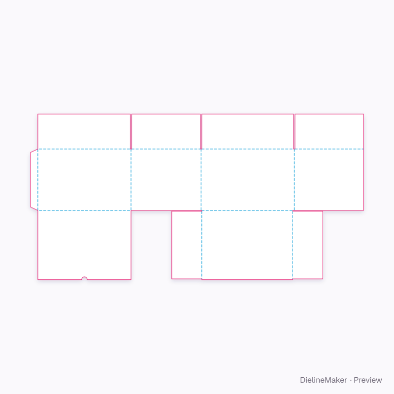 File-bottom box flat dieline