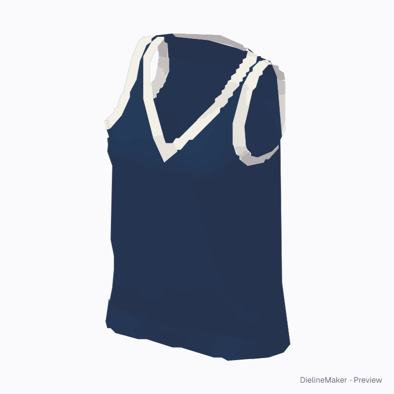 Navy fitted V-neck cheer top