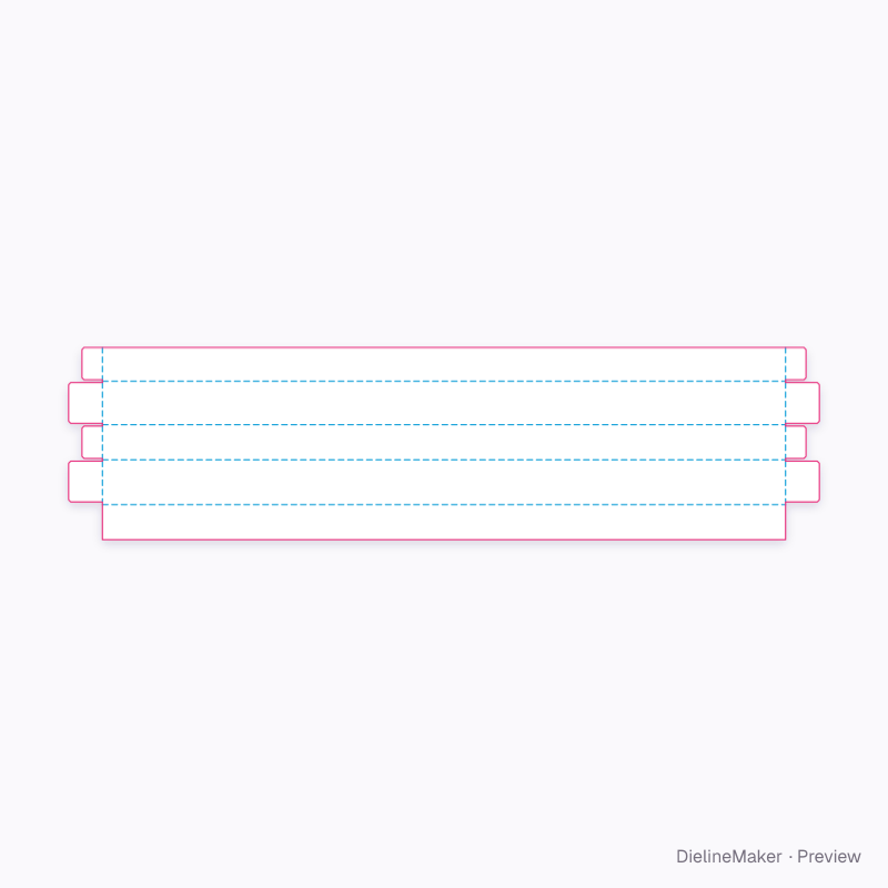 Curtain rail box 1600×100×80 flat dieline