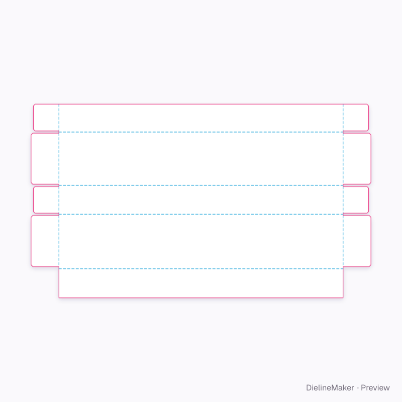 Five panel folder flat dieline