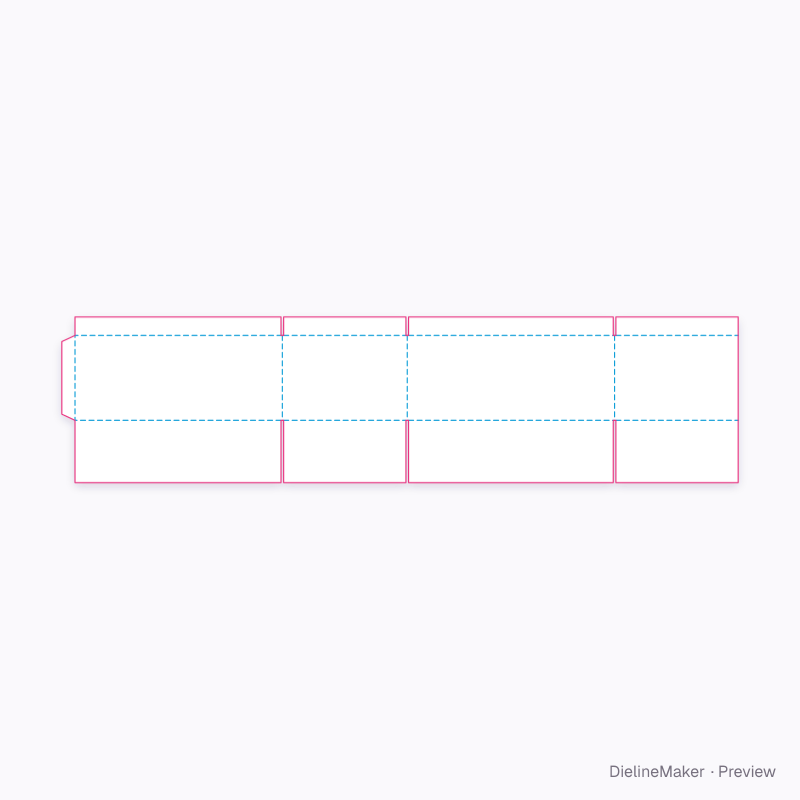 Produce box 500×300×200 flat dieline