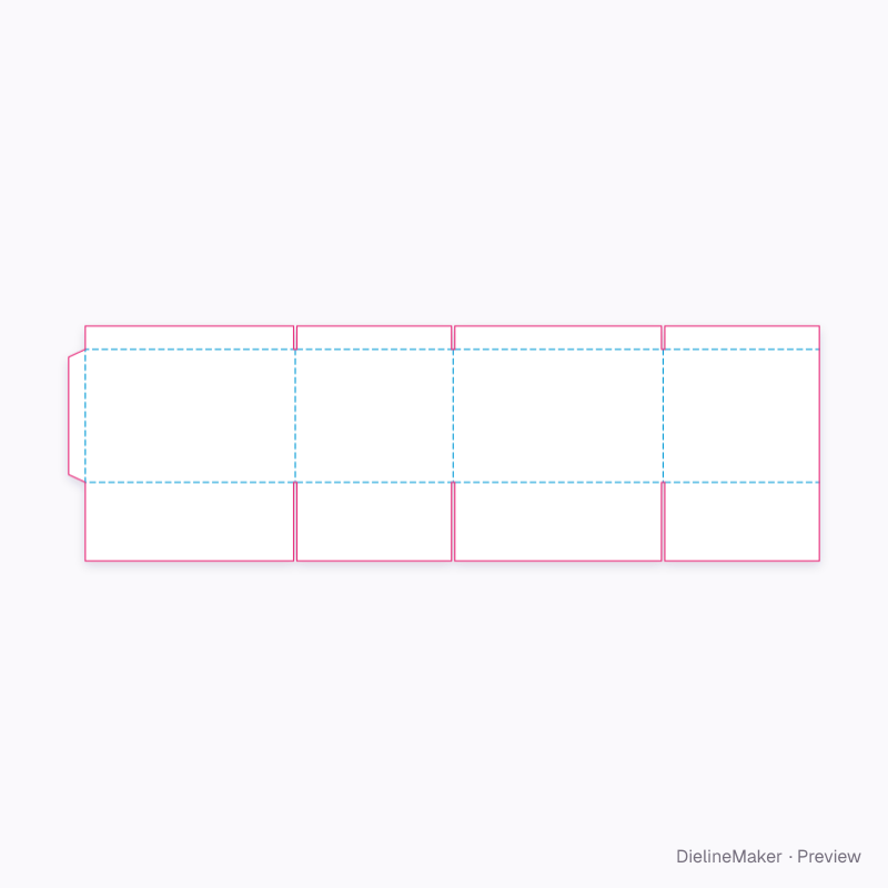 Flange-top box flat dieline