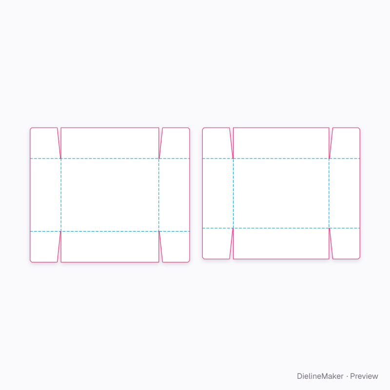 Craft kit tray — Telescope box with flap corners flat dieline