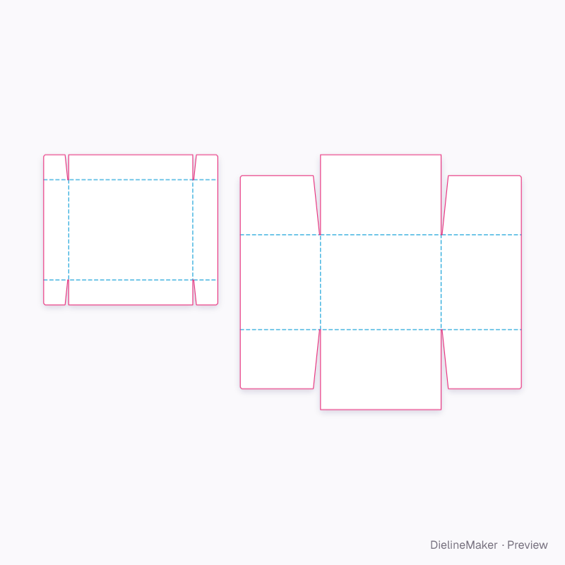 Lidded archive box 390×300×260 flat dieline