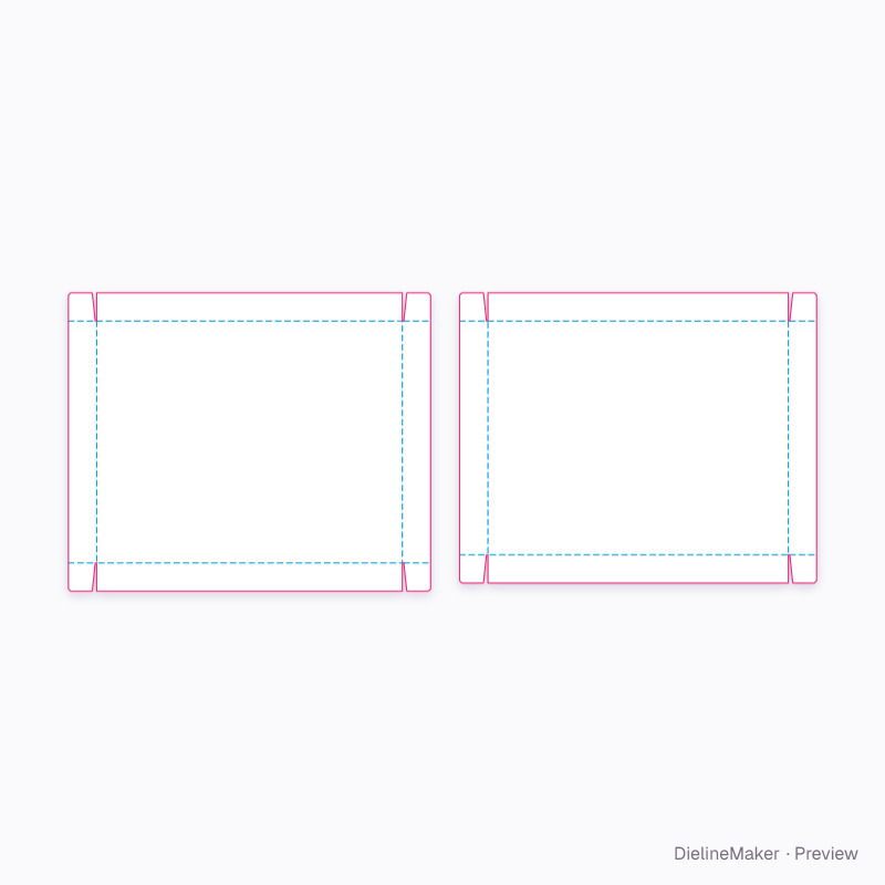 Canvas print box 650×500×60 flat dieline