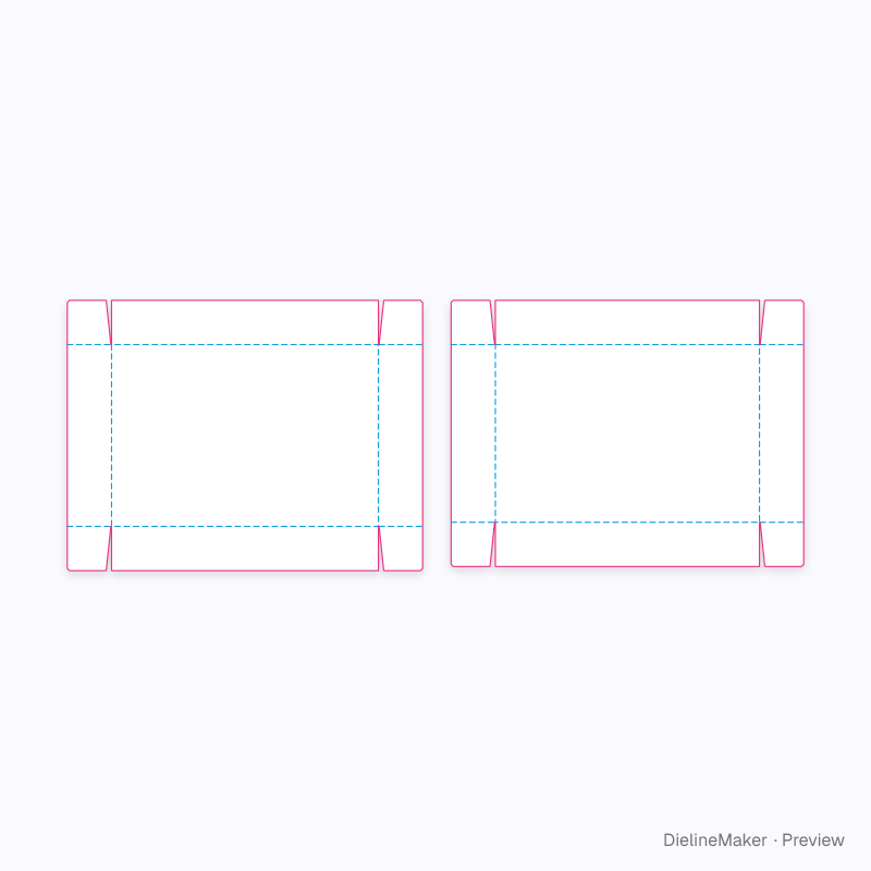 Garment box 600×400×100 flat dieline