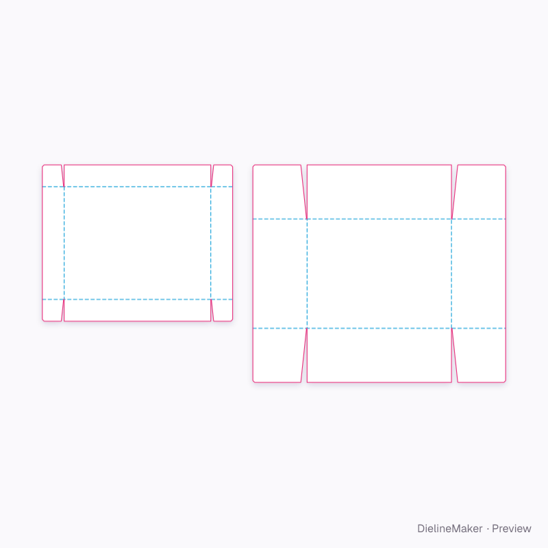Gift hamper box 400×300×150 flat dieline