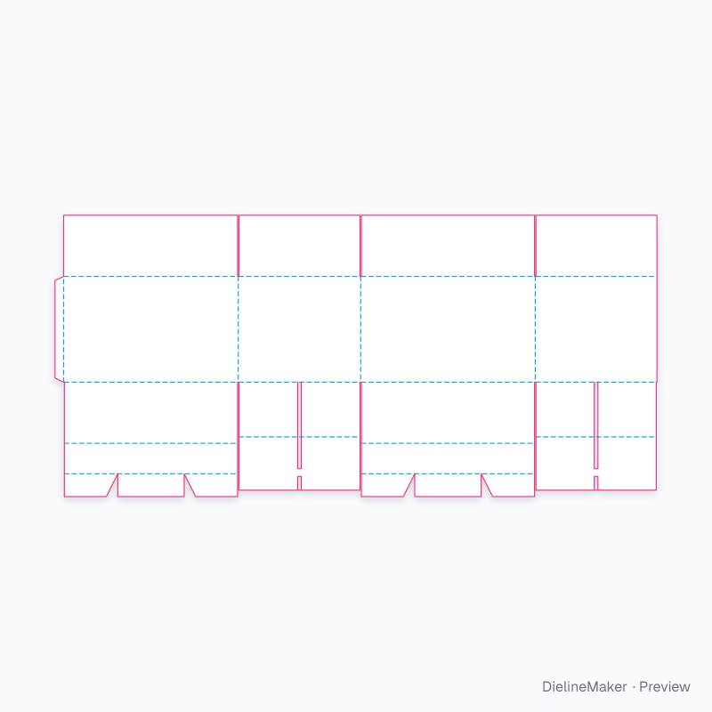 Bottom-flap six-cell partitions flat dieline