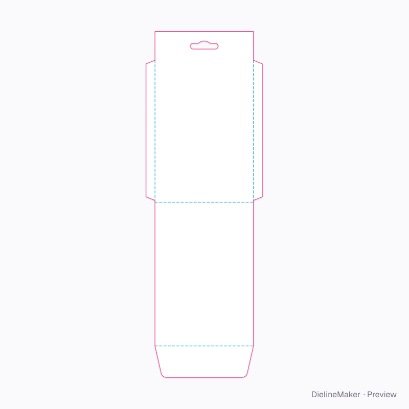 Hanging peg envelope flat dieline