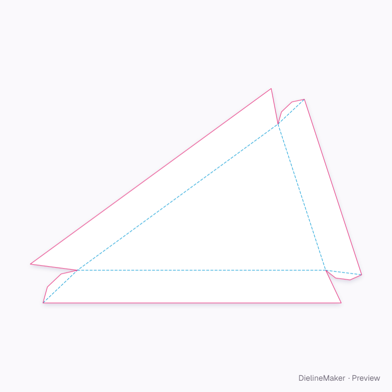 Pizza slice tray flat dieline