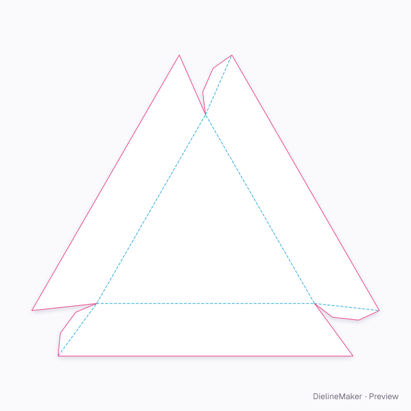 Triangular snack tray flat dieline