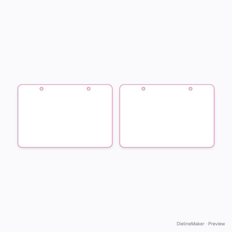 Hanging flip calendar rack flat dieline