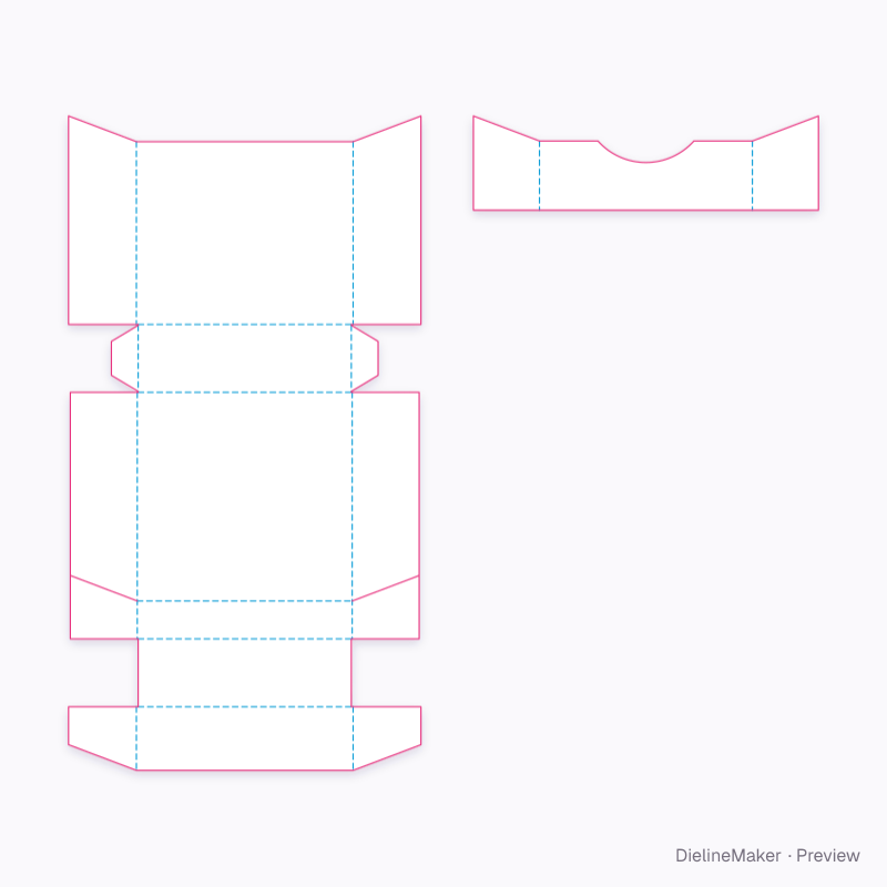 Artist chalk carton — Flip-top box flat dieline