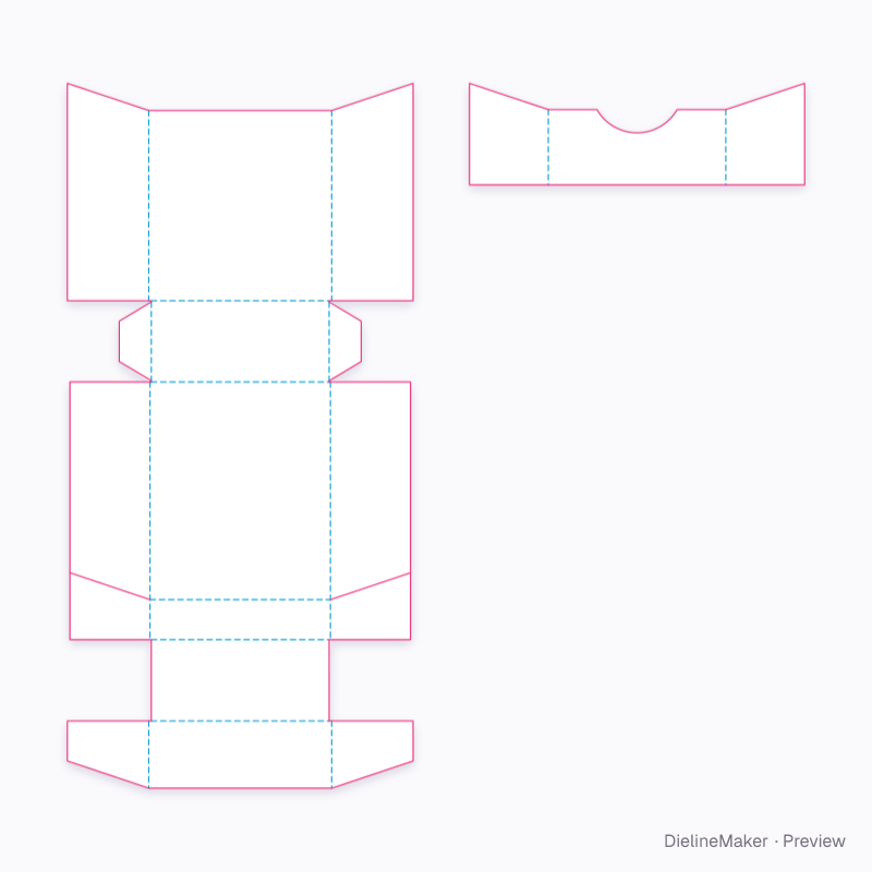 Dental floss carton — Flip-top box flat dieline
