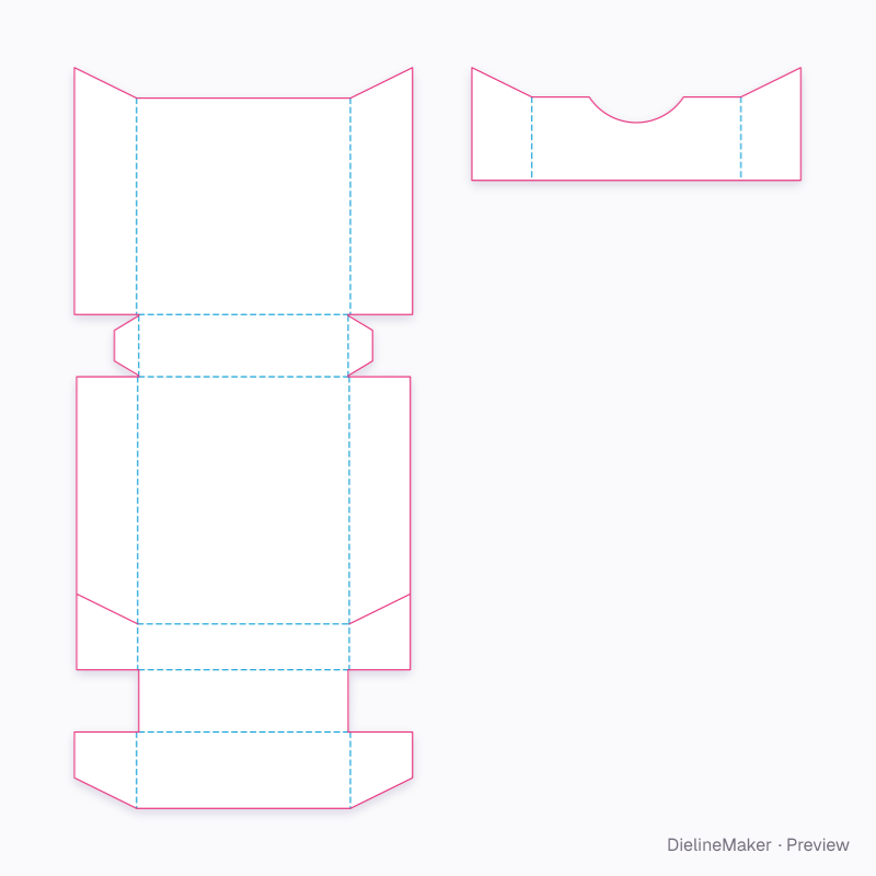 Tea filter wallet — Flip-top box flat dieline