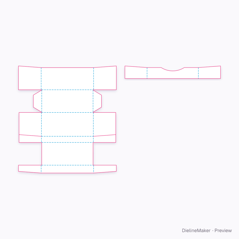 Flip-top business card box flat dieline