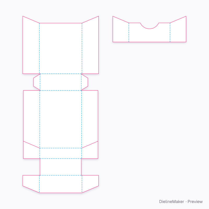 King-size flip-top box (20s) flat dieline