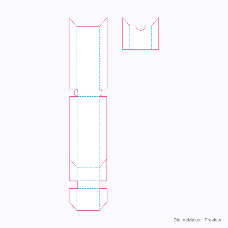 Flip-top pencil box (12) flat dieline
