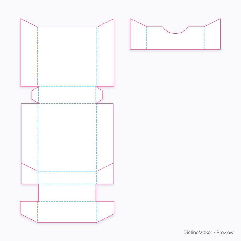 Flip-top playing card box flat dieline