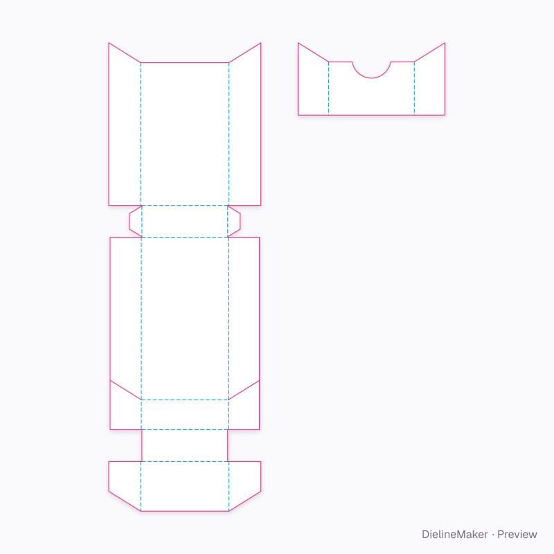 Flip-top tea stick box flat dieline