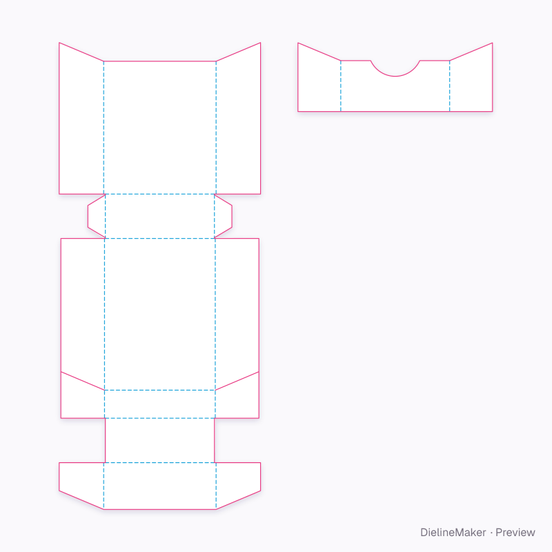 Flip-top box flat dieline