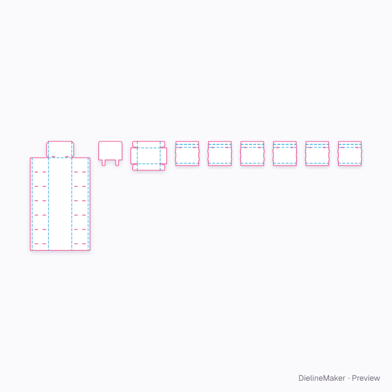 Cosmetics floor display flat dieline