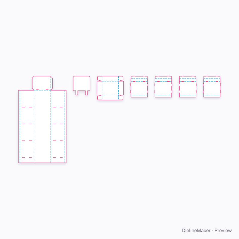 Slim floor display flat dieline