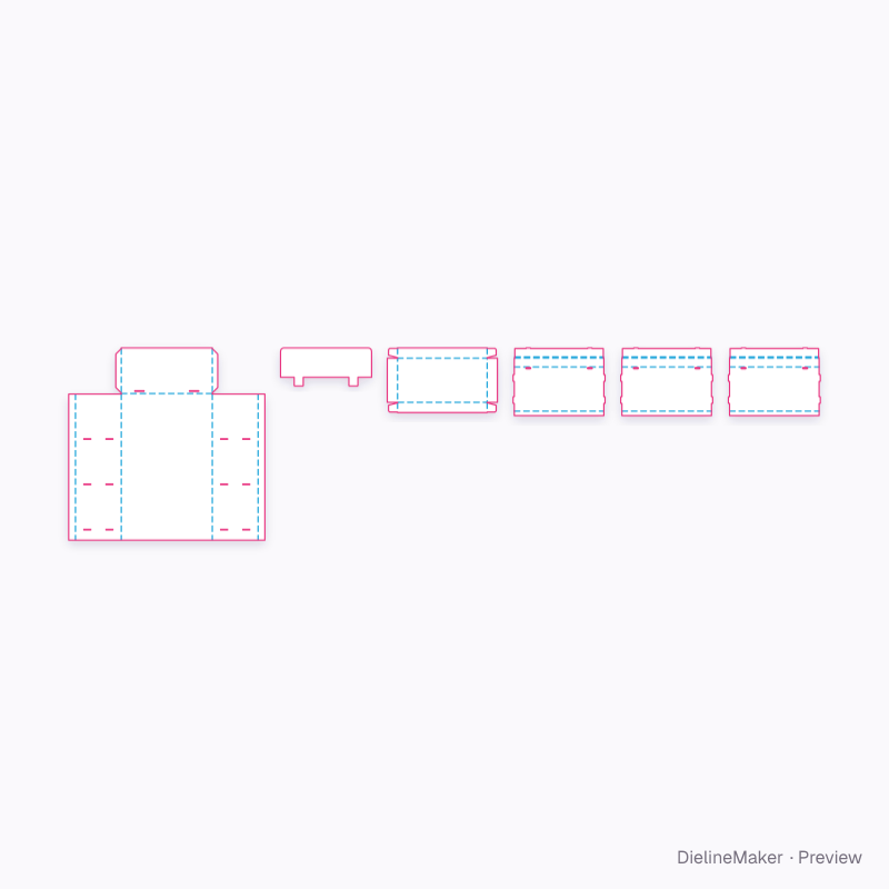 Wide floor display flat dieline