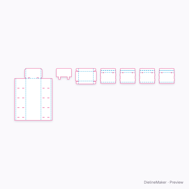Floor display flat dieline