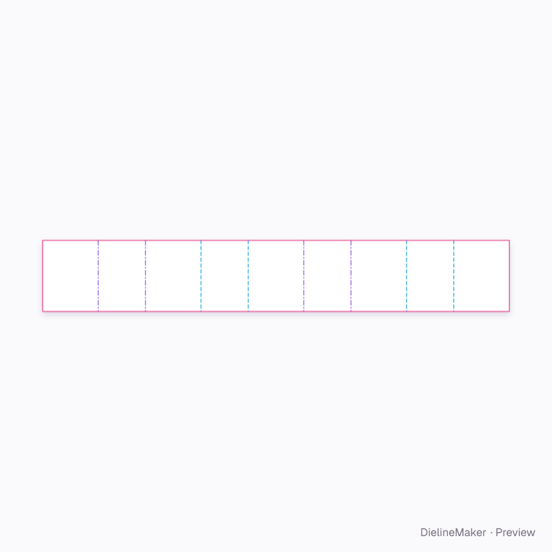 Meander divider, 4 cells 400×120×150 flat dieline