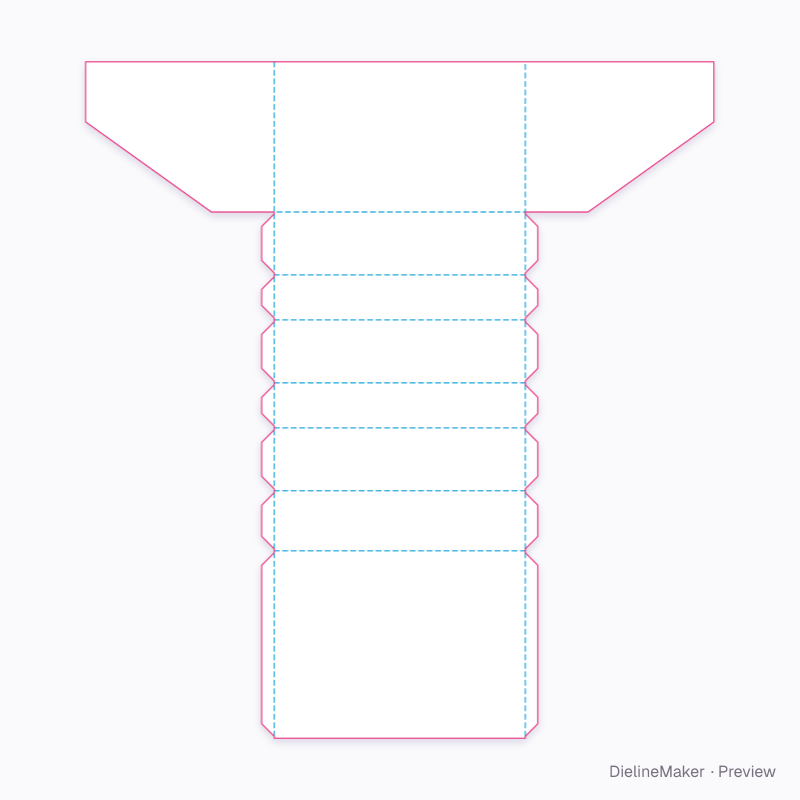 Three-step riser with sloping cheeks flat dieline