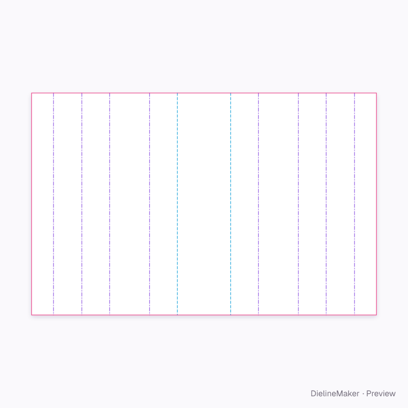 Box rails with raised deck 240×50×400 flat dieline