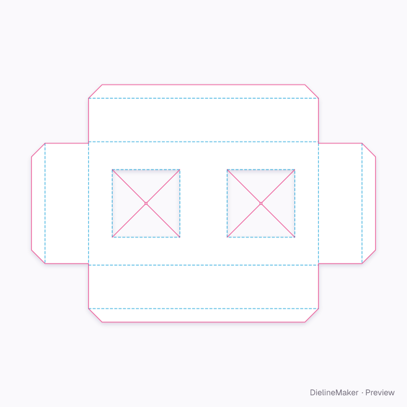 Paired jar support cradle flat dieline