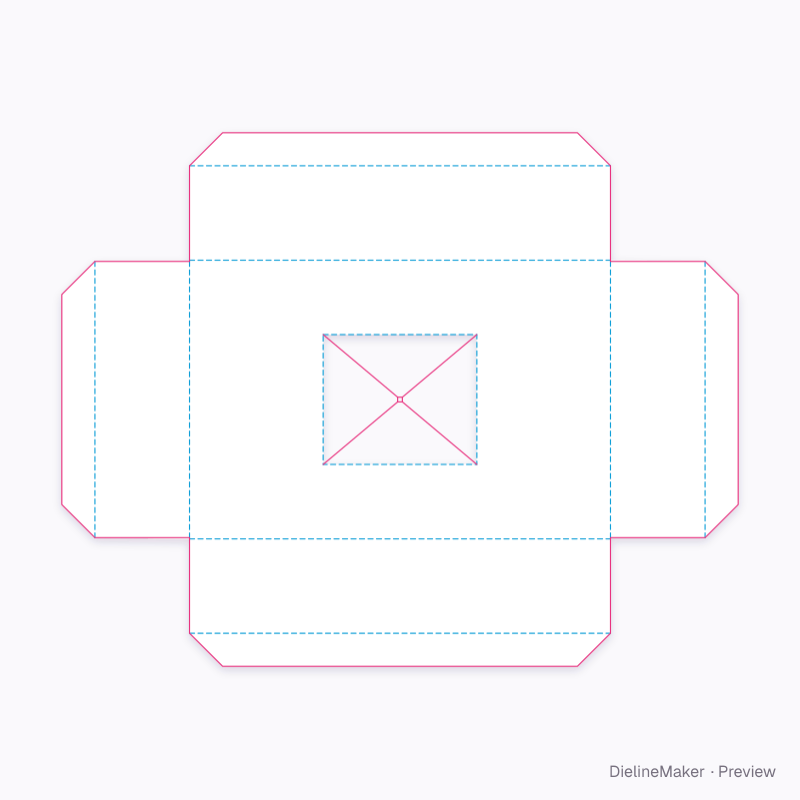 Folded pyramid-point cradle flat dieline