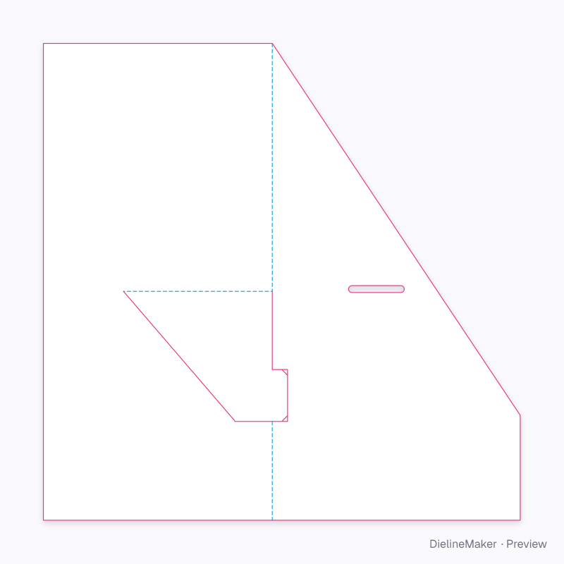 Landscape counter back support flat dieline