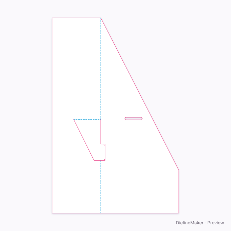 Cardboard folding back support flat dieline