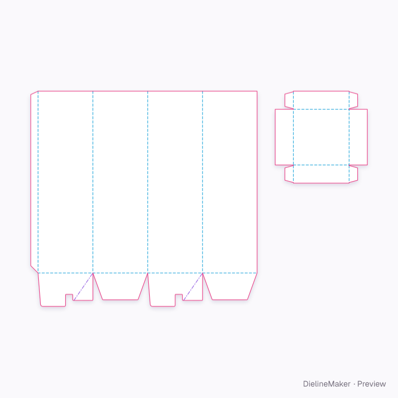 Auto-bottom tube with folding cap flat dieline
