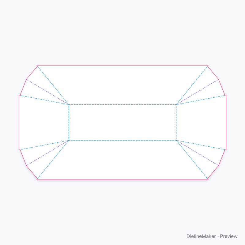 Hot dog tray flat dieline