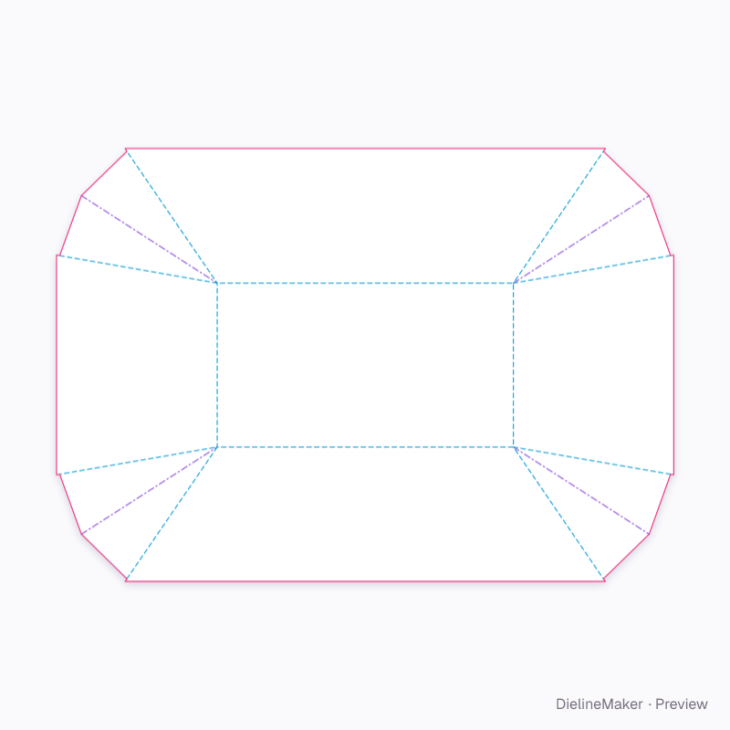 Taco serving boat — Food boat flat dieline