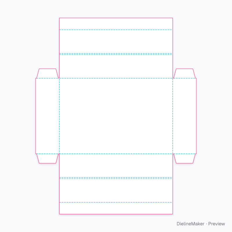 Footed display tray 240×160×50 flat dieline