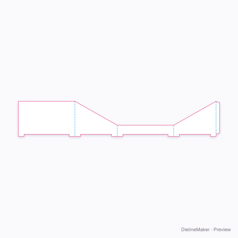 Footed cutaway display plinth flat dieline