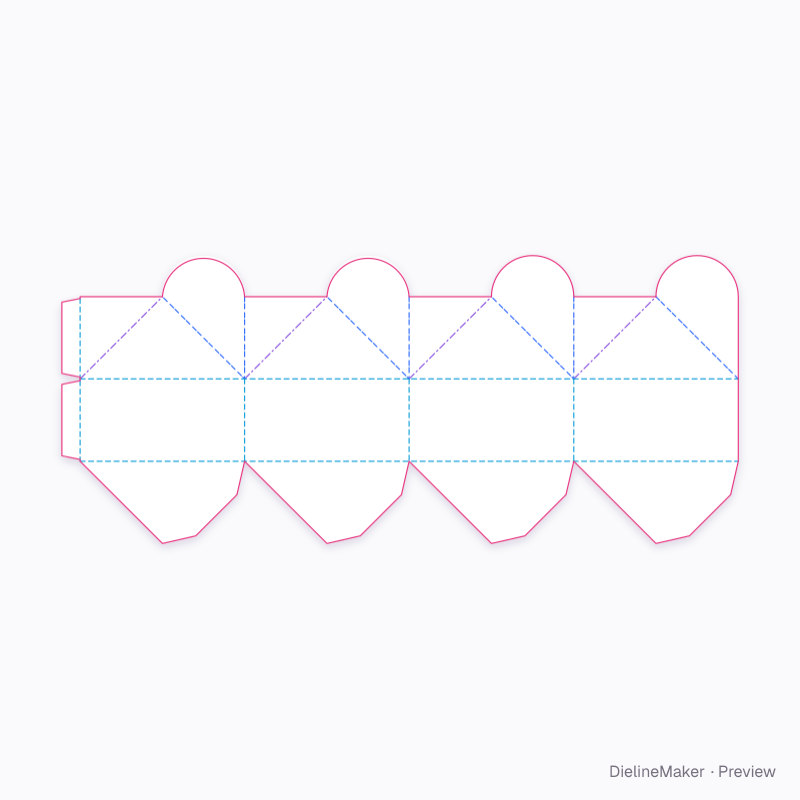 Petal chocolate carton flat dieline