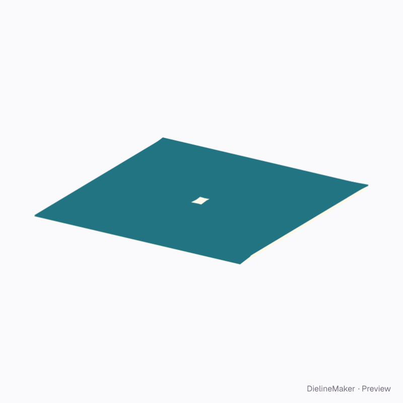 Square card with four round petals